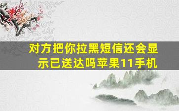 对方把你拉黑短信还会显示已送达吗苹果11手机