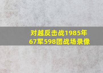 对越反击战1985年67军598团战场录像