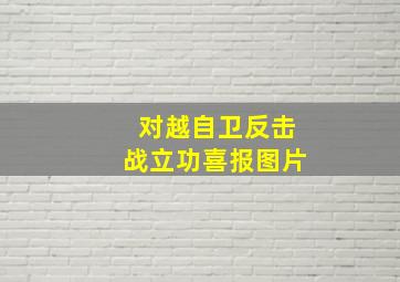 对越自卫反击战立功喜报图片