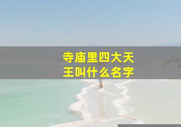 寺庙里四大天王叫什么名字