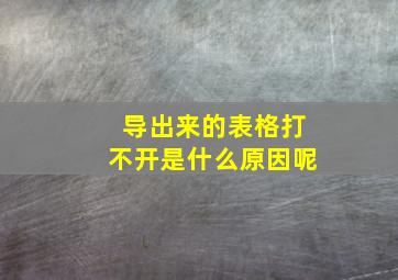 导出来的表格打不开是什么原因呢