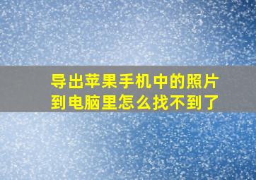 导出苹果手机中的照片到电脑里怎么找不到了