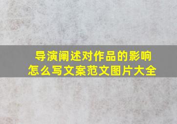 导演阐述对作品的影响怎么写文案范文图片大全