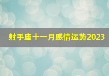 射手座十一月感情运势2023