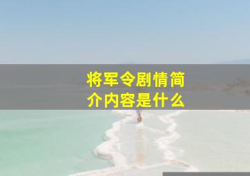 将军令剧情简介内容是什么