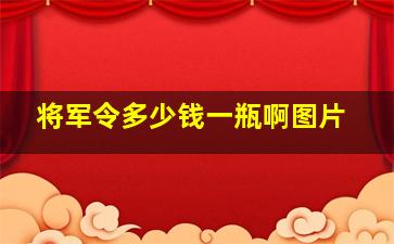 将军令多少钱一瓶啊图片