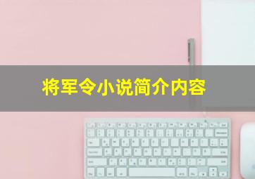 将军令小说简介内容