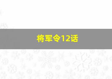 将军令12话