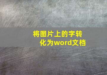 将图片上的字转化为word文档