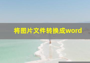 将图片文件转换成word