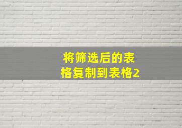 将筛选后的表格复制到表格2