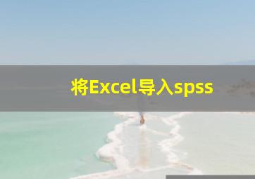 将Excel导入spss