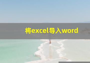 将excel导入word