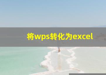 将wps转化为excel