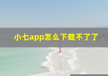 小七app怎么下载不了了