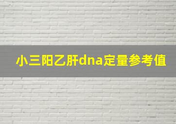 小三阳乙肝dna定量参考值