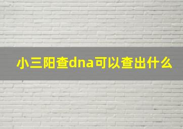 小三阳查dna可以查出什么