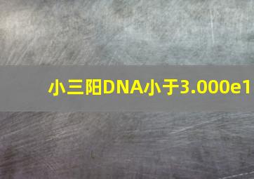 小三阳DNA小于3.000e1