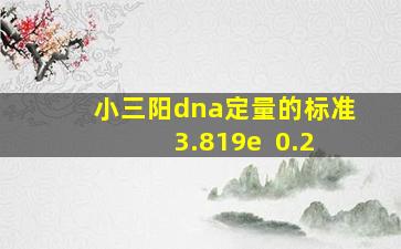 小三阳dna定量的标准3.819e +0.2