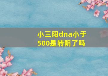 小三阳dna小于500是转阴了吗