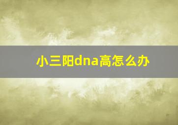 小三阳dna高怎么办