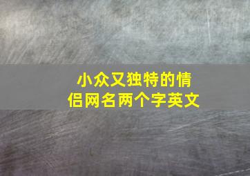 小众又独特的情侣网名两个字英文