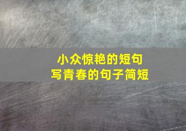 小众惊艳的短句写青春的句子简短