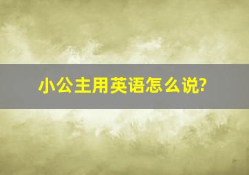 小公主用英语怎么说?