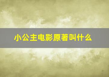 小公主电影原著叫什么