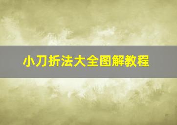 小刀折法大全图解教程