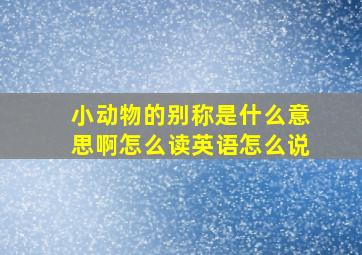 小动物的别称是什么意思啊怎么读英语怎么说