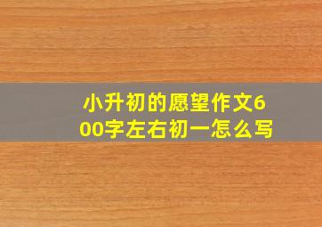 小升初的愿望作文600字左右初一怎么写