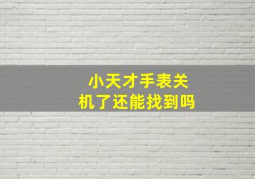 小天才手表关机了还能找到吗