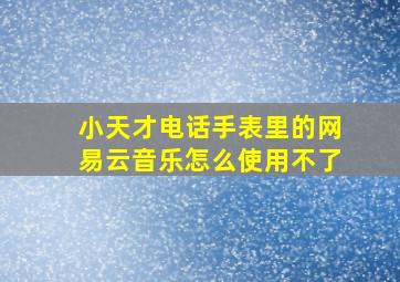 小天才电话手表里的网易云音乐怎么使用不了