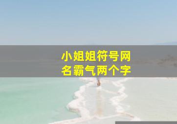 小姐姐符号网名霸气两个字