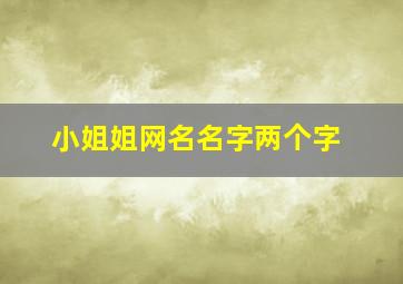 小姐姐网名名字两个字