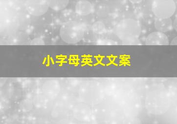 小字母英文文案