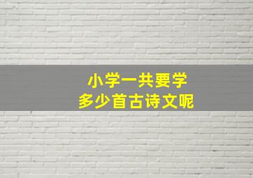 小学一共要学多少首古诗文呢