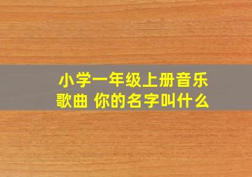 小学一年级上册音乐歌曲 你的名字叫什么