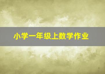 小学一年级上数学作业