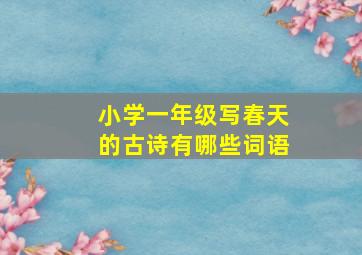 小学一年级写春天的古诗有哪些词语