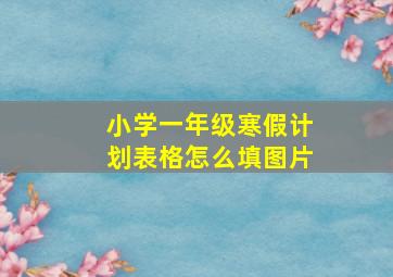 小学一年级寒假计划表格怎么填图片