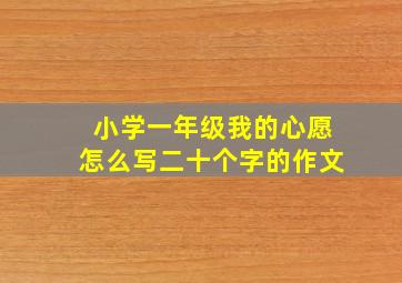 小学一年级我的心愿怎么写二十个字的作文