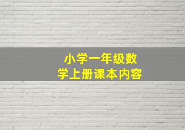 小学一年级数学上册课本内容