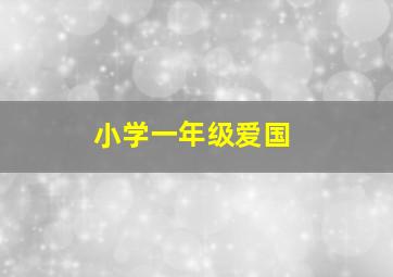 小学一年级爱国