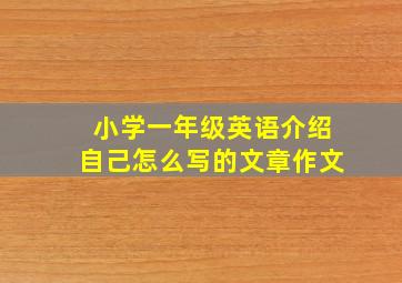 小学一年级英语介绍自己怎么写的文章作文