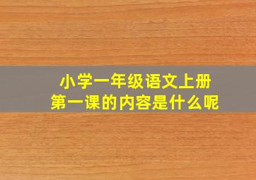 小学一年级语文上册第一课的内容是什么呢