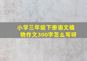 小学三年级下册语文植物作文300字怎么写呀