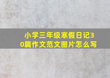 小学三年级寒假日记30篇作文范文图片怎么写