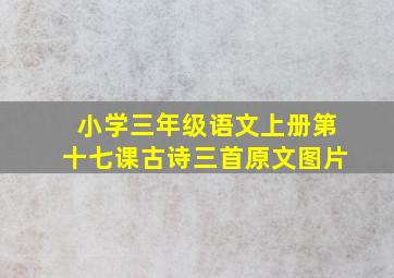 小学三年级语文上册第十七课古诗三首原文图片